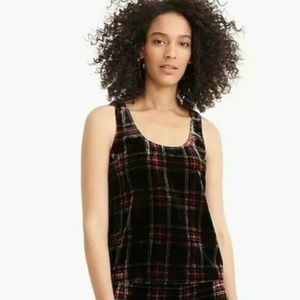 J. Crew | NWT Velvet Tank Top Stewart Tartan Plaid